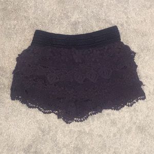 Navy Lace Shorts